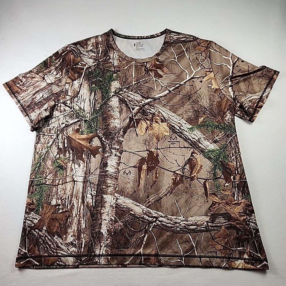 Real Tree Camo Camouflage XXL Jockey Light Layer 365 Short Sleeve Shirt Top
